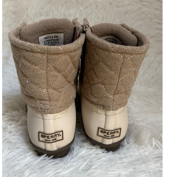 Sperry Saltwater Short Rain Boots Wool Quilt Oyster – Women’s 6.5 - Picture 8 of 9